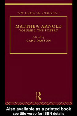 Matthew Arnold: The Critical Heritage, Volume 2, The Poetry