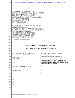 Rutherford v. Block - Order Re: Stipulation Attorneys` Fees, Costs
