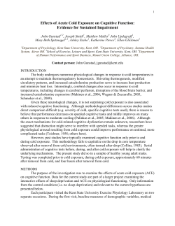 COGNITIVE PERFORMANCE IS ENHANCED DURING COLD