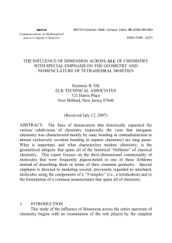 the influence of dimension across all of chemistry with special