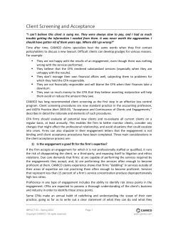 Client Screening and Acceptance.