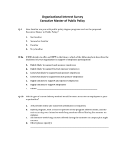 Organizational Interest Survey Executive Master of Public Policy