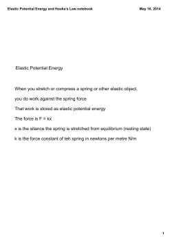 Elastic Potential Energy and Hooke`s Law.notebook