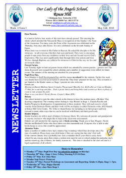 newsletter - Our Lady of the Angels Primary School
