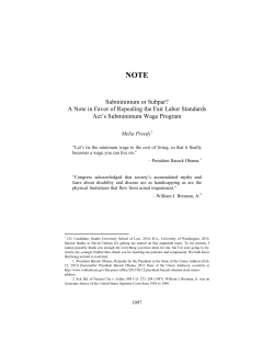 Subminimum or Subpar? A Note in Favor of Repealing the Fair