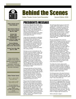 Behind the Scenes - Dallas Theater Center Guild