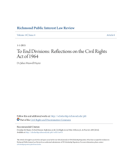 To End Divisions: Reflections on the Civil Rights Act of 1964