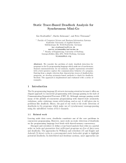 Static Trace-Based Deadlock Analysis for Synchronous Mini-Go
