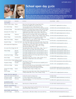 School Open Day Guide - Australian Catholics