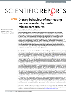 Dietary behaviour of man-eating lions as revealed by dental