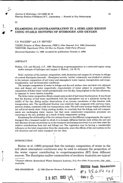 Examining evapotranspiration in a semi