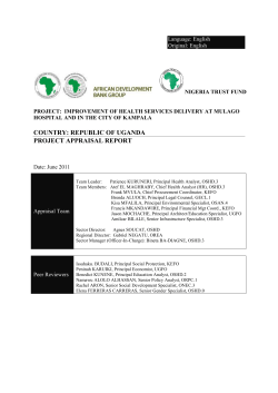 Improvement of Health Services Delivery at Mulago Hospital and in