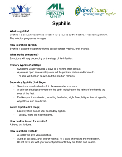 Syphilis - Oxford County