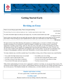 Revising an Essay - Handout (Becky)