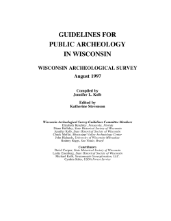 guidelines for public archeology in wisconsin