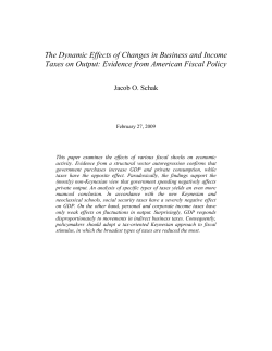 The Dynamic Effects of Changes in Income and Indirect Taxes on