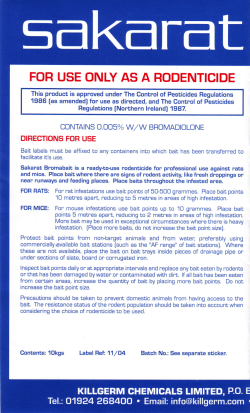 Sakarat Bromabait - Northern Pest Control