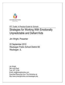 Strategies for Working With Emotionally Unpredictable and Defiant