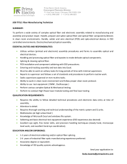 JOB TITLE: Fiber Manufacturing Technician