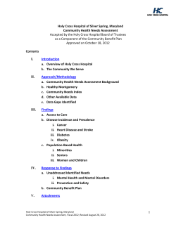 Community Health Needs Assessment FY13