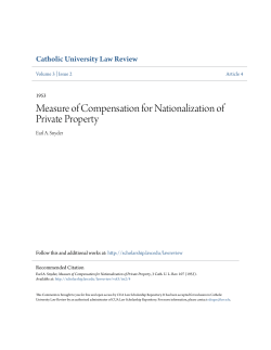 Measure of Compensation for Nationalization of Private Property