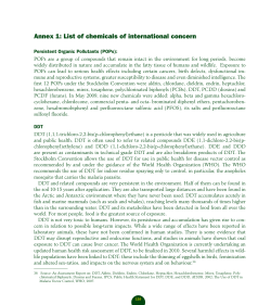 Annex 1: List of chemicals of international concern