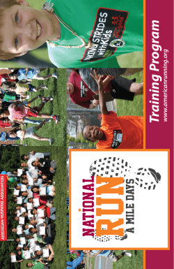 Training Program w - National Run a Mile Days