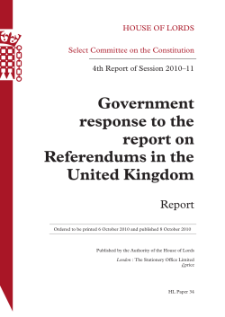 Government response to the report on Referendums in the United