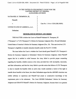 LTG Thompson - AlexandriaNews