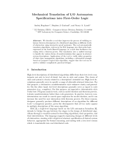 Mechanical translation of I/O automaton specifications into first