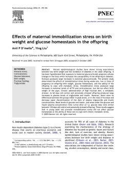 Effects of maternal immobilization stress on birth weight and glucose