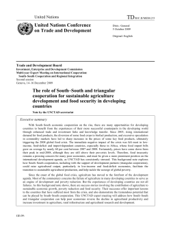 The role of South–South and triangular cooperation for