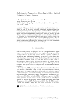 An Integrated Approach to Scheduling in Safety