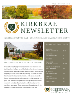 kirkbrae newsletter - Kirkbrae Country Club