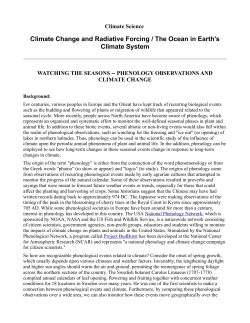 Climate Change and Radiative Forcing / The Ocean in Earth`s