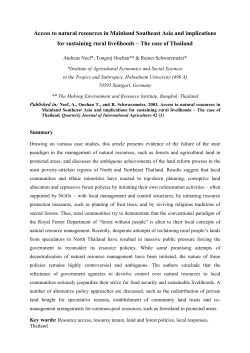 Access to natural resources in Mainland Southeast Asia and