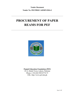 procurement of paper reams for pef
