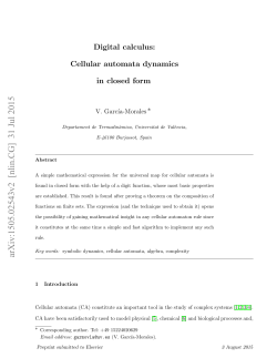 Digital calculus: Cellular automata dynamics in closed form