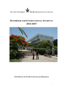 tel aviv university the buchmann faculty of law handbook for