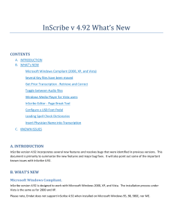 InScribe v 4.92 What`s New