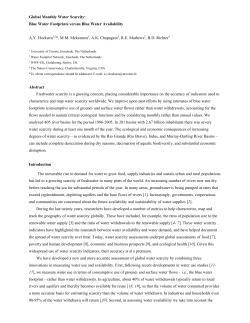 A New Assessment of Global Water Scarcity