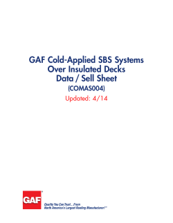 GAF Cold-Applied SBS Systems Over Insulated Decks Data / Sell