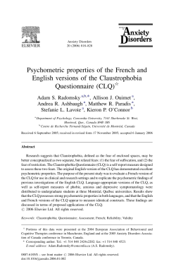 Psychometric properties of the French and English versions