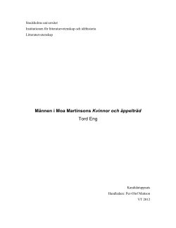 M&auml;nnen i Moa Martinsons Kvinnor och &auml;ppeltr&auml;d