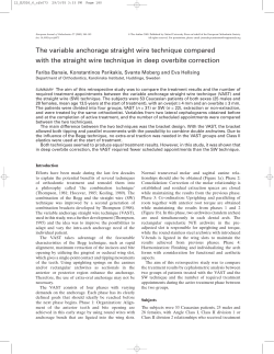 The variable anchorage straight wire technique