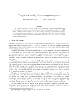 The price of anarchy of finite congestion games&lowast;