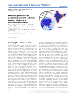 Medical genetics and genomic medicine in India: current status and