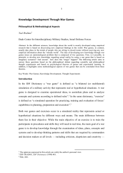 Knowledge Development Through War Games