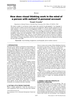 How does visual thinking work in the mind of a person with autism