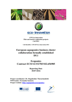 European aquaponics business cluster collaboration formally
